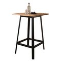 Retro Natural And Black Square Bar Table Natural Black Primary Living Space Modern Pine Rectangular Wood Metal