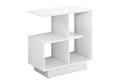 Accent Table, Side, End, Narrow, Small, 3 Tier, Living Room, Bedroom, White Laminate, Contemporary, Modern White Particle Board