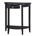Black Console Table With Bottom Shelf - Black