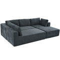 Modern Large Modular Sectional Sofa For Living Room, Bedroom, Salon, 3 Piece Free Combination Gray Polyester 3 Seat