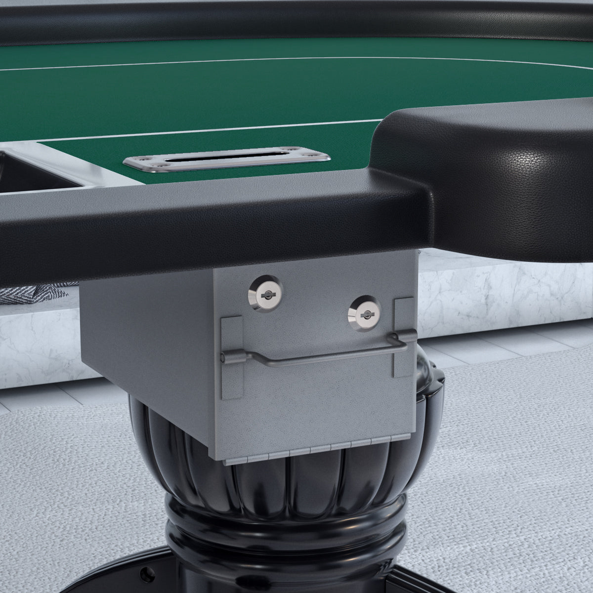 96" Poker Table For Texas Holdem Casino Game Premium Aura Oval With Waterproof Felt Cup Holders Chips Tray Drop Box Green Green Primary Living Space Modern Wood