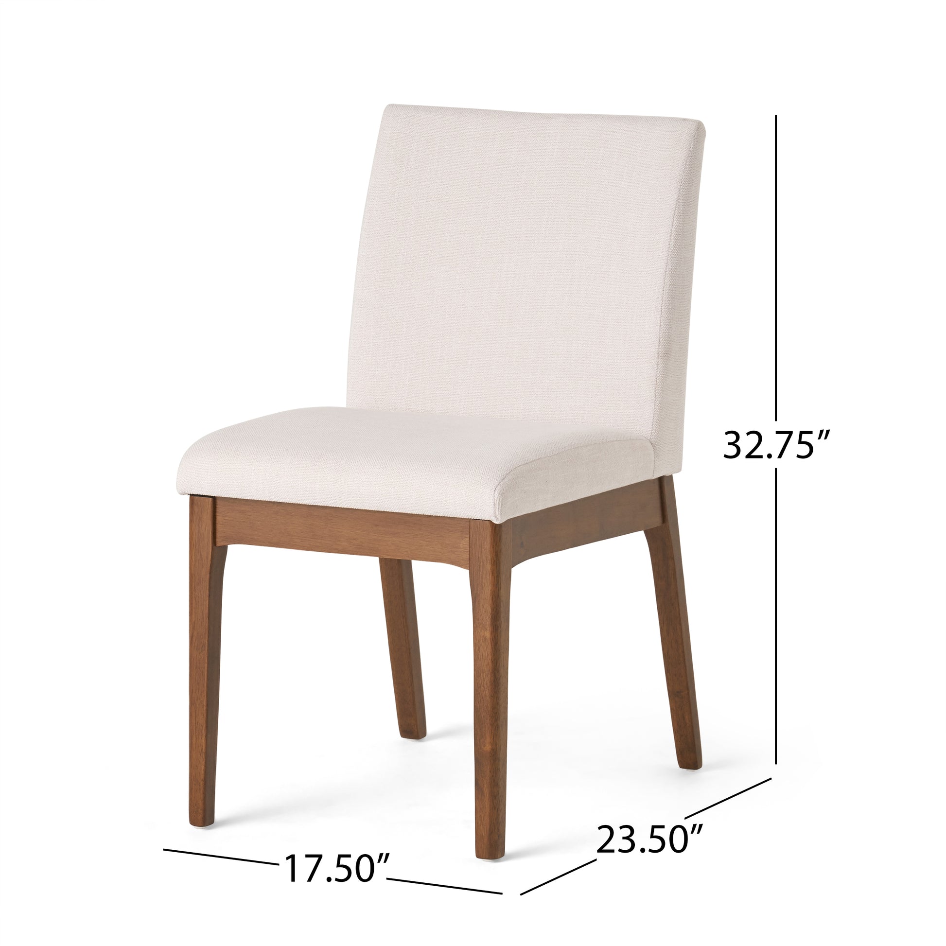 Dining Chair Set Of 2 Light Beige Fabric