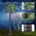 Outsunny 7' Artificial Lighted Palm Tree With 5 Coconuts, 280 Led Light, Color Changing Light Up Tropical Palm Tree With Remote For Indoor, Outdoor, Pool, Party D Cor Green Plastic