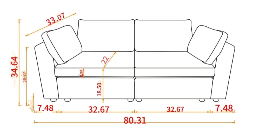 Modular Sofa Whiten Chenille Fabric, Simple And Grand, The Seat And Back Is Very Soft. This Is Also A Knock Down Sofa Creamy White White Chenille Wood Primary Living Space Medium Firm Light Duty Victorian Rectangle Acacia Rolled Arms Chenille 2 Seat