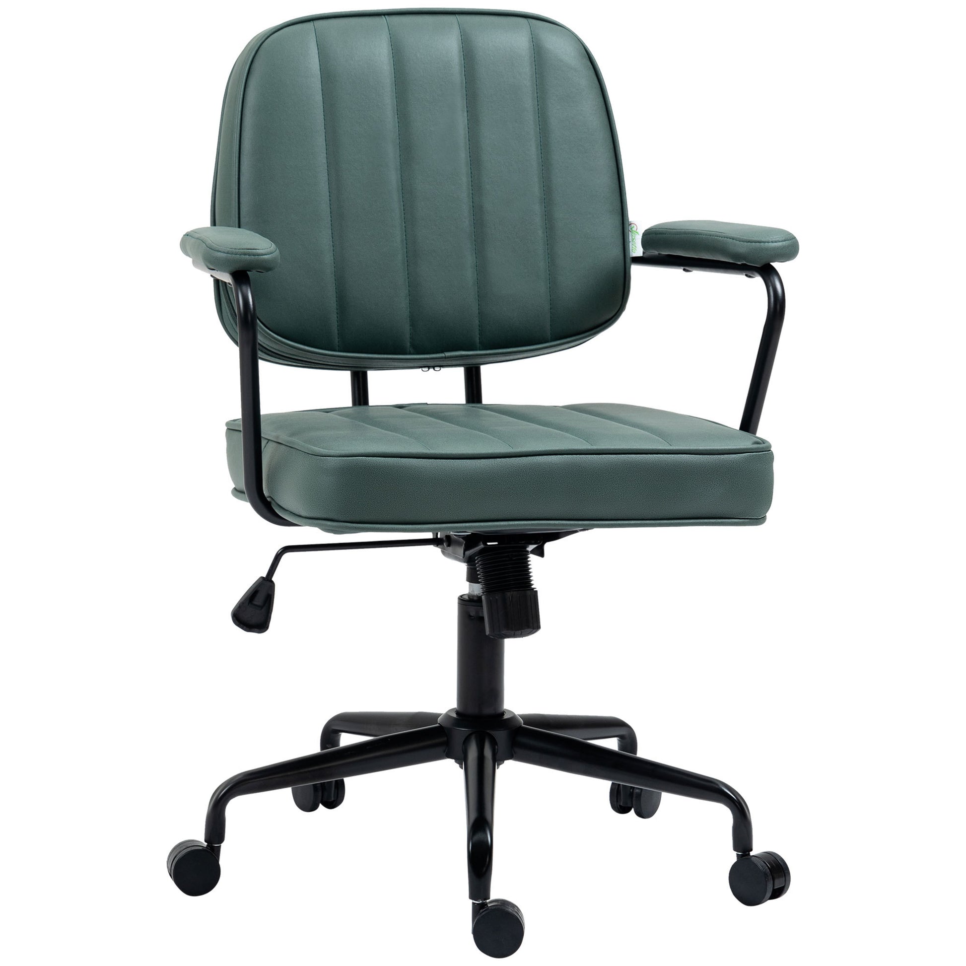 Vinsetto Home Office Chair With Adjustable Height And Tilt, Green Green Polyester