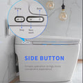 Elongated Smart Toilet With Elongated Heated Bidet Seat, Intelligent Toilet With Bidet Built In, Feet Sensor,Auto Open Close Seat, Off Seating Auto Flush, Night Light, Warm Water & Dryer,White White Bathroom Luxury Porcelain