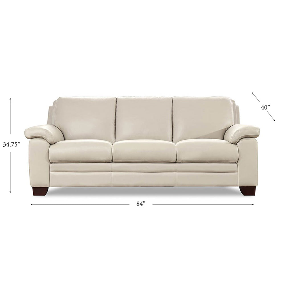 Magnum Leather Sofa Beige Memory Foam Genuine Leather 3 Seat