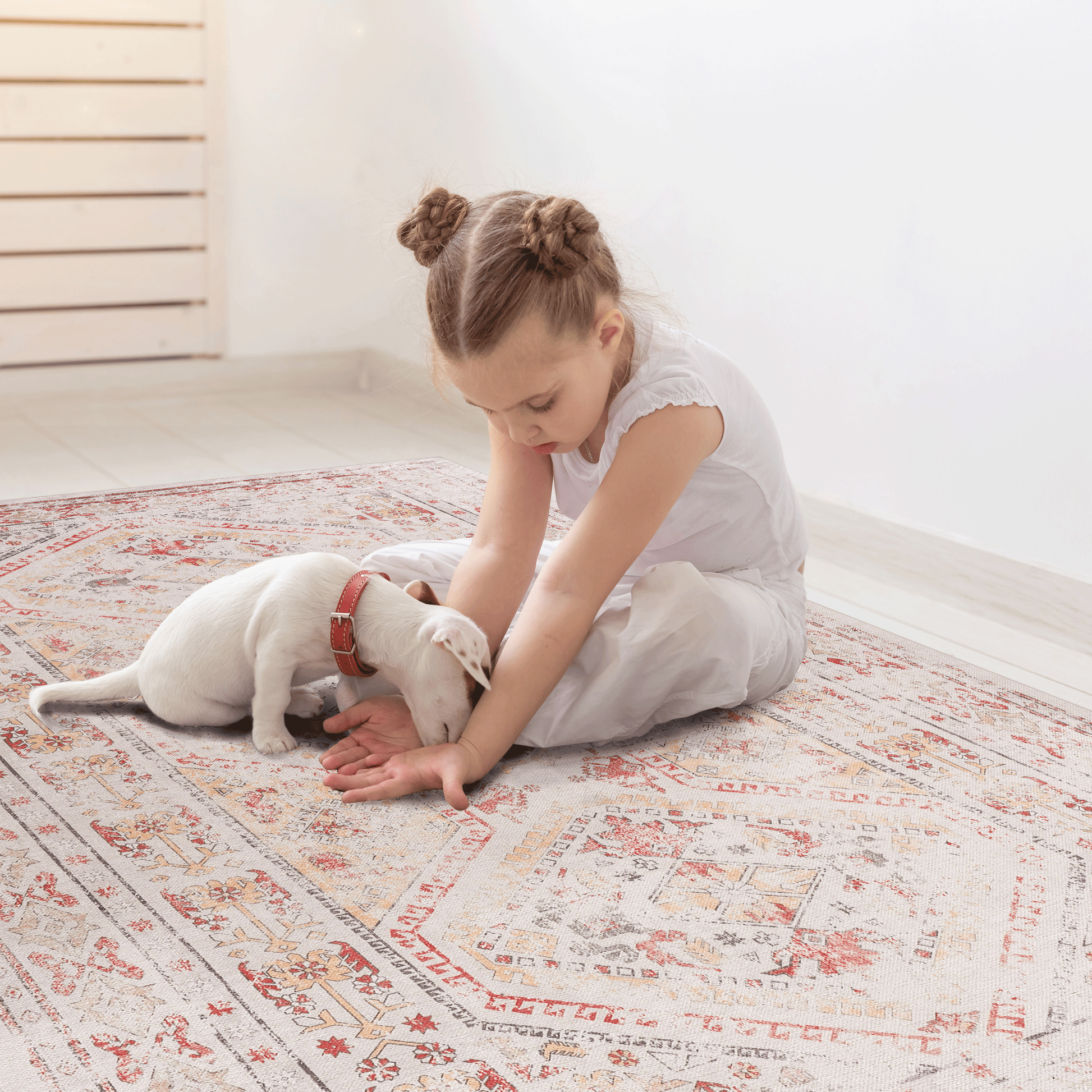 Naar 2X3 Beige Area Rug, Machine Washable Area Rugs, Low Pile, Non Slip, Non Shedding, Foldable, Kid & Pet Friendly Area Rugs For Living Room, Bedroom, Kitchen, Dining Room Rug Beige, 2' X 3' Beige Chenille Polyester