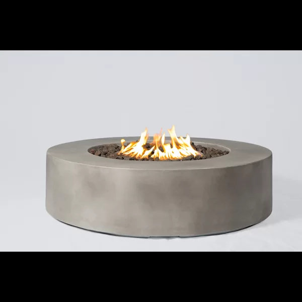 12" H Fiber Reinforced Concrete Outdoor Fire Pit Table Grey Garden & Outdoor Modern Stone Concrete