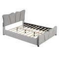 Full Size Upholstered Platform Bed Velvet Upholstered Bed, Gray Full Gray Velvet