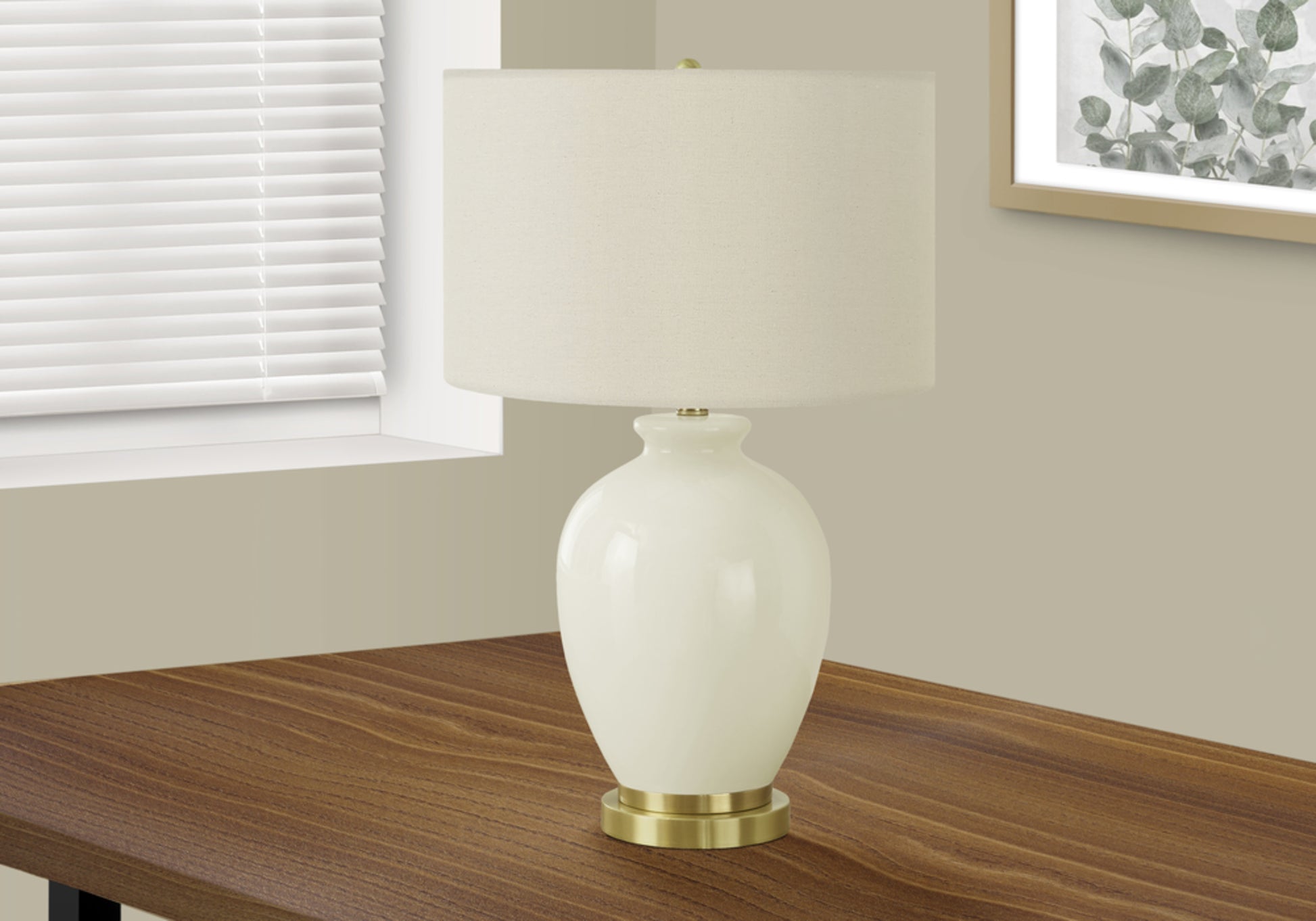 Lighting, 26"H, Table Lamp, Ivory Cream Shade, Cream Ceramic, Transitional Cream Ceramic