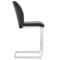 A Set Of Two Black Chairs, Including Pu Pads Silver Metal Legs. Small Size, Suitable For Some People, Suitable For Dining Room, Kitchen, Terrace And Living Room Office Chairs Set Of 2 Black And Silver Pu