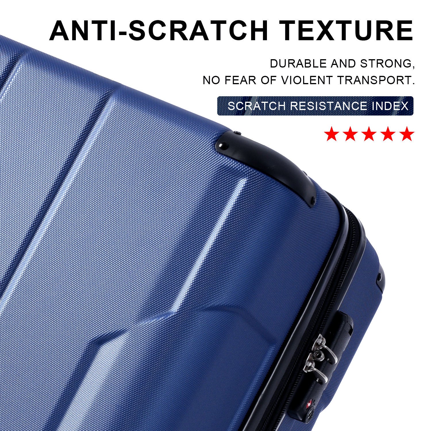 Hardside Luggage Sets 2 Piece Suitcase Set Expandable blue-abs