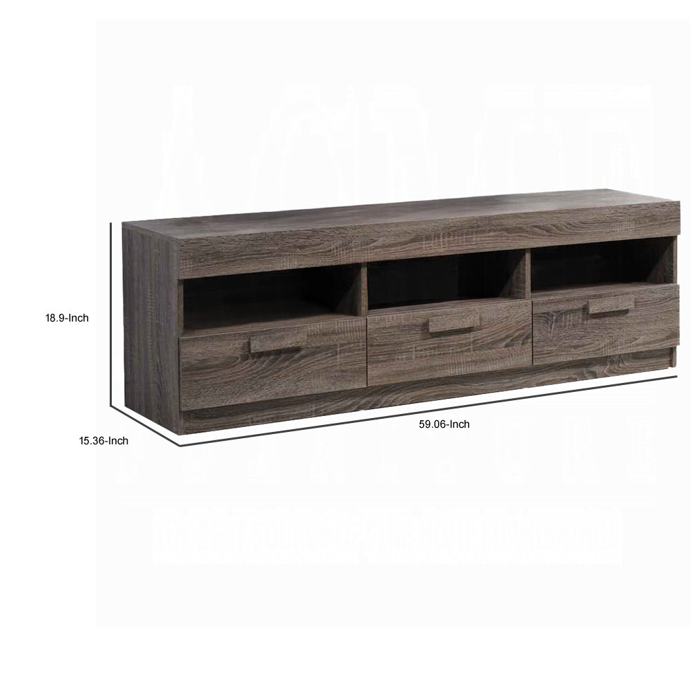 Amiable Tv Stand, Rustic Oak Brown Deep Rustic Brown 60 69 Inches Mdf