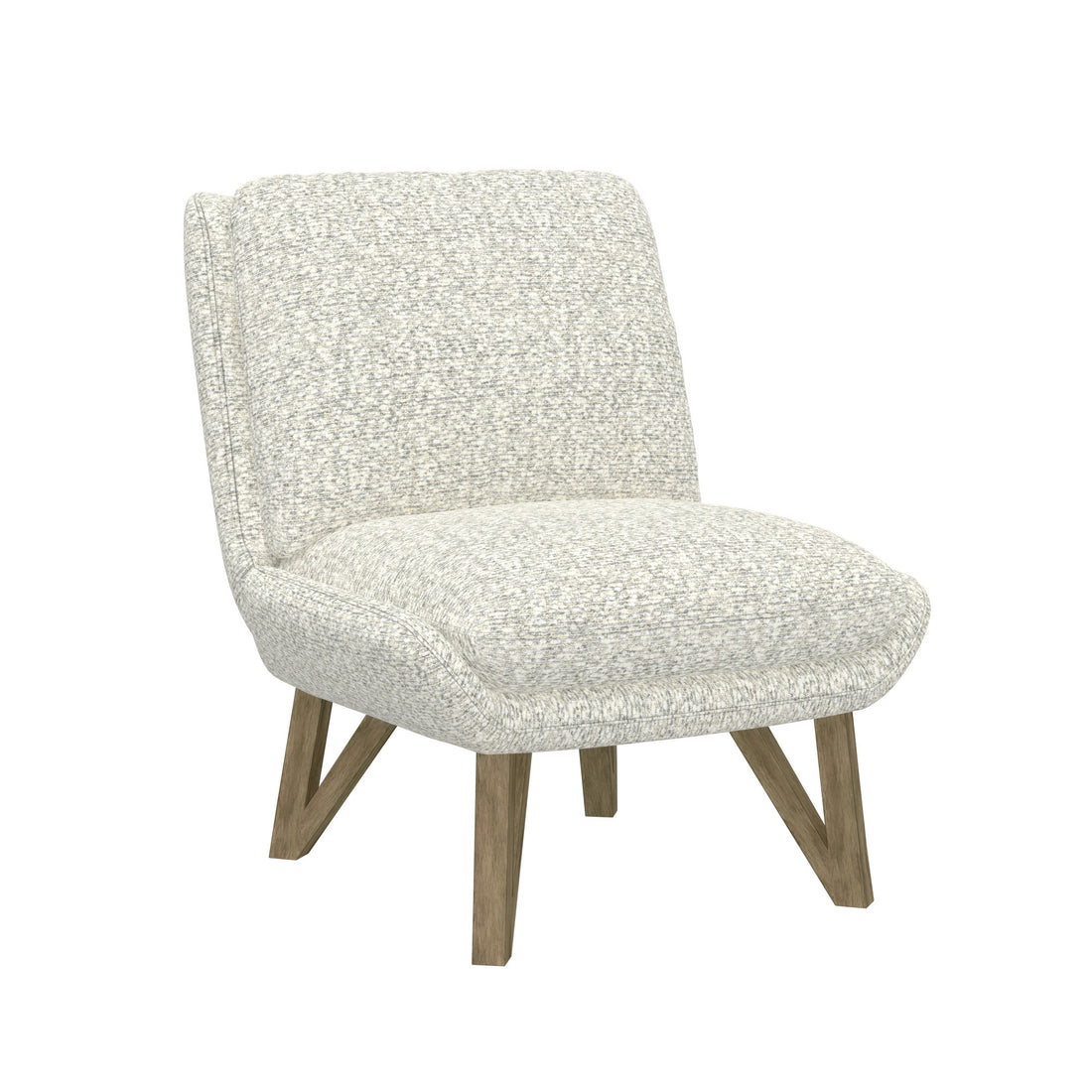 Emerse White Armless Accent Chair White Foam Solid Wood