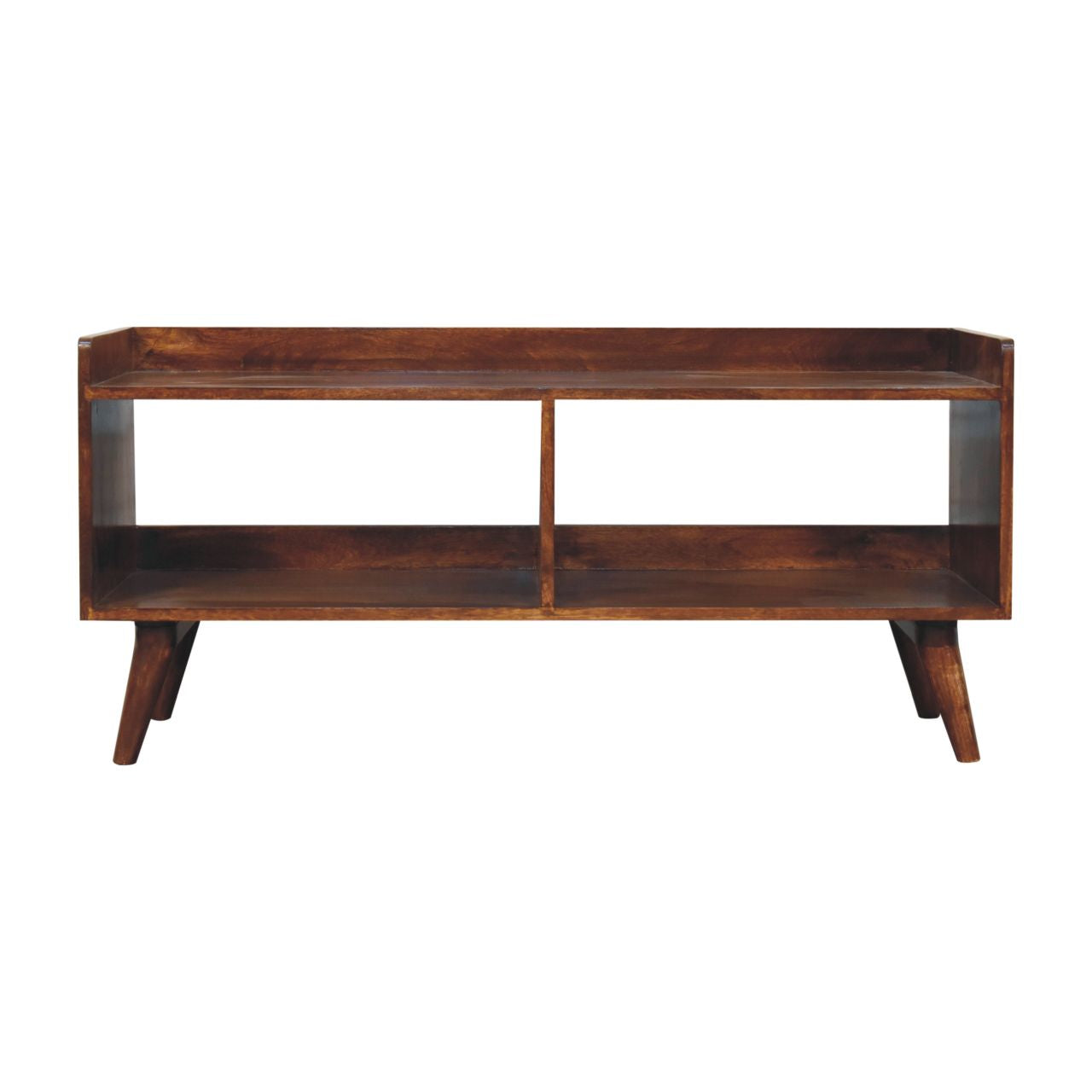 Solid Wood Open Top Chestnut Media Unit Brown Brown Primary Living Space 40 49 Inches Contemporary Mango Solid Wood