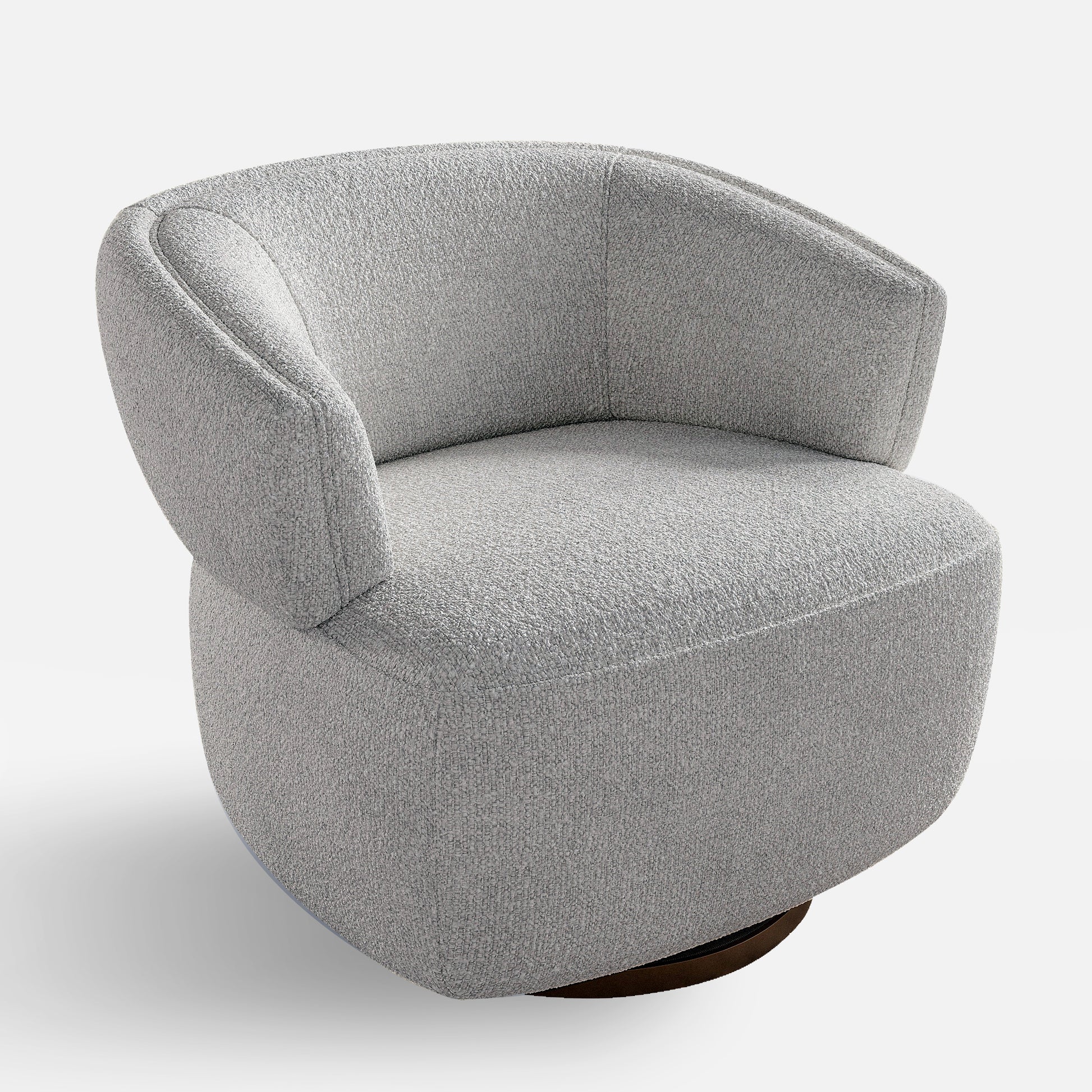 Wivel Barrel Chair, Fully Assembled Accent Lounge Sofa With 360 Degree Base, Oversized Upholstered Reading Chair Gray Gray Fabric