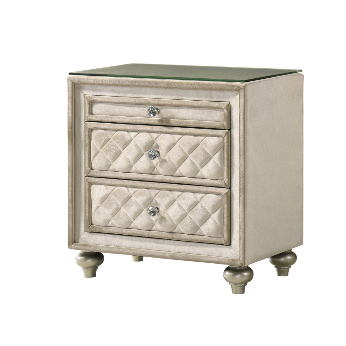 Beige 2 Drawer Nightstand Beige 2 Drawers Bedroom Rectangle Felt Lined Drawers Wood Fabric