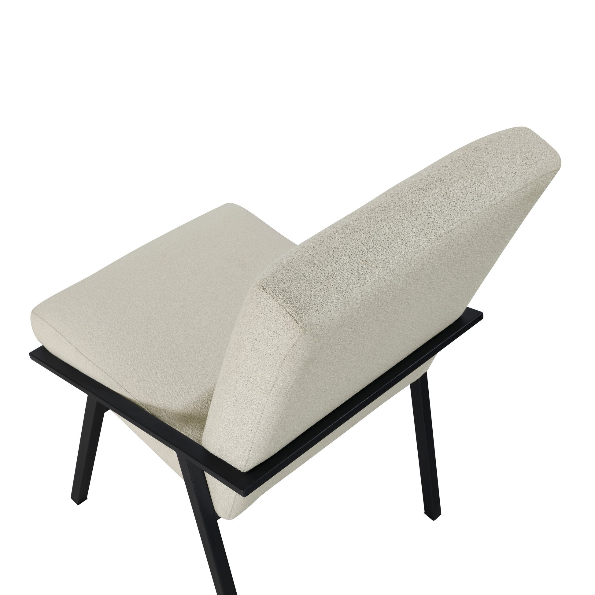 Black Metal Base Contemporary Side Chairs Set Of 2Pc, Cream Fabric Upholstered Dining Furniture Black Cream Dining Room Contemporary,Modern Side Chair Set Of 2 Metal