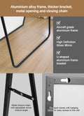 Floor Mirror Full Length Mirror Ultra Thin Aluminum Alloy Frame Modern Style Standing Hanging Mirror Wall Mounted Mirror Black Aluminium