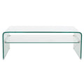 Coffee Table 12Mm Tempered Bent Glass ,8Mm Shelf Glass Clear Tempered Glass