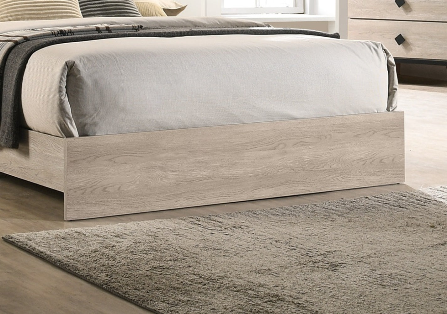 Contemporary 1Pc Cream Finish Queen Size Bed Bedroom Furniture Gray V Design Headboard Rubberwood 1Pc Bedframe Box Spring Required Queen Cream Grey Wood Bedroom