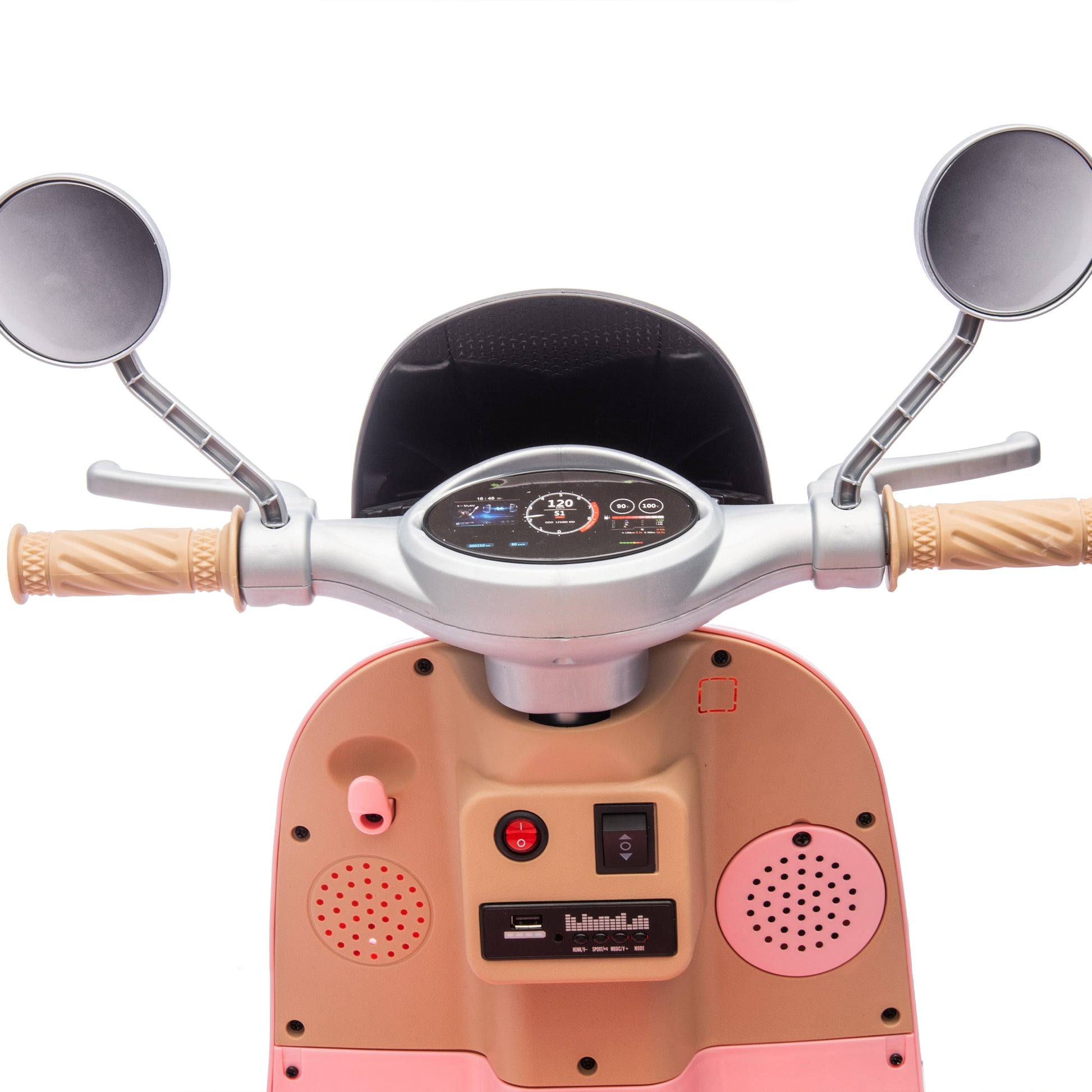 12V Two Seater Kids Ride On Electric Motorcycle,Three Wheels Kids Toy With Slow Start,Multi Function Player,Usb,Bluetooth, Light,Backseat Flip Adult Seat, Oversized Storage Box For Kids Aged 3 6. Pink 100 149 Lbs Polypropylene