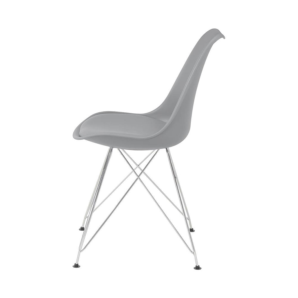 Set Of 2 Polypropylene Side Chairs, Grey Grey Rectangular Set Of 2 Metal,Polypropylene