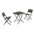 Rattan Patio Bistro Set, 3 Piece Foldable Outdoor Patio Furniture Sets, With Folding Table And Two Chairs, For Garden, Backyard, Pool, Lawn, Porch, Balcony, All Weather Rattan Style Gray Pe Rattan