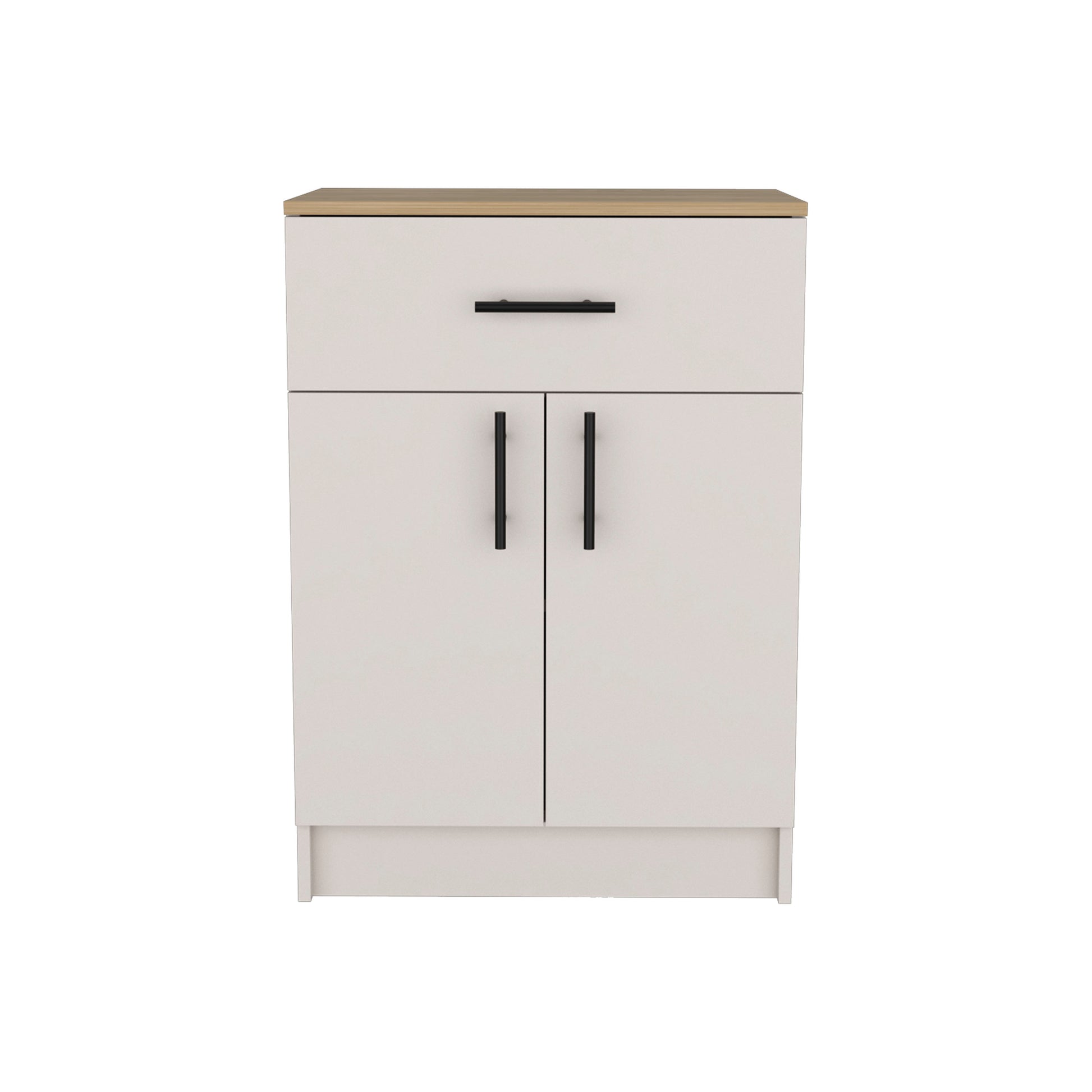 Mayorca Multistorage Pantry Cabinet, One Drawer, Two Interior Shelves Ivory Natural Oak Ivory Particle Board