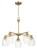Elegance Five Lights Linear Arms With Golden Brass Finish Chain Chandelier 24
