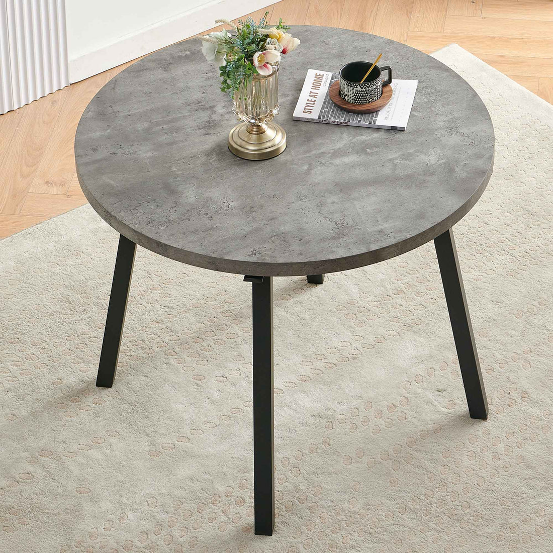 Table Top Only Grey Round Dining Table Stone Gray Mdf