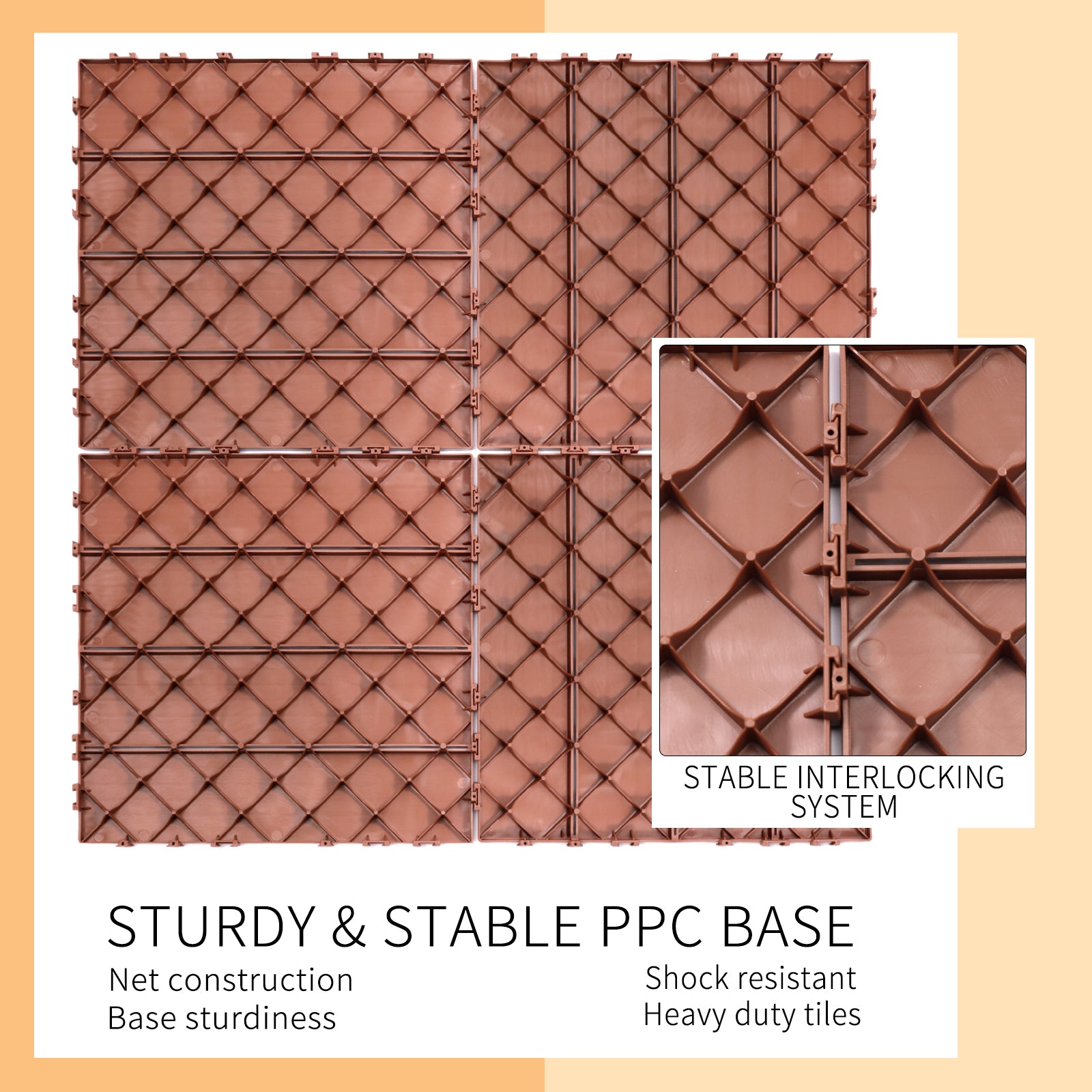 Plastic Interlocking Deck Tiles, 11.8