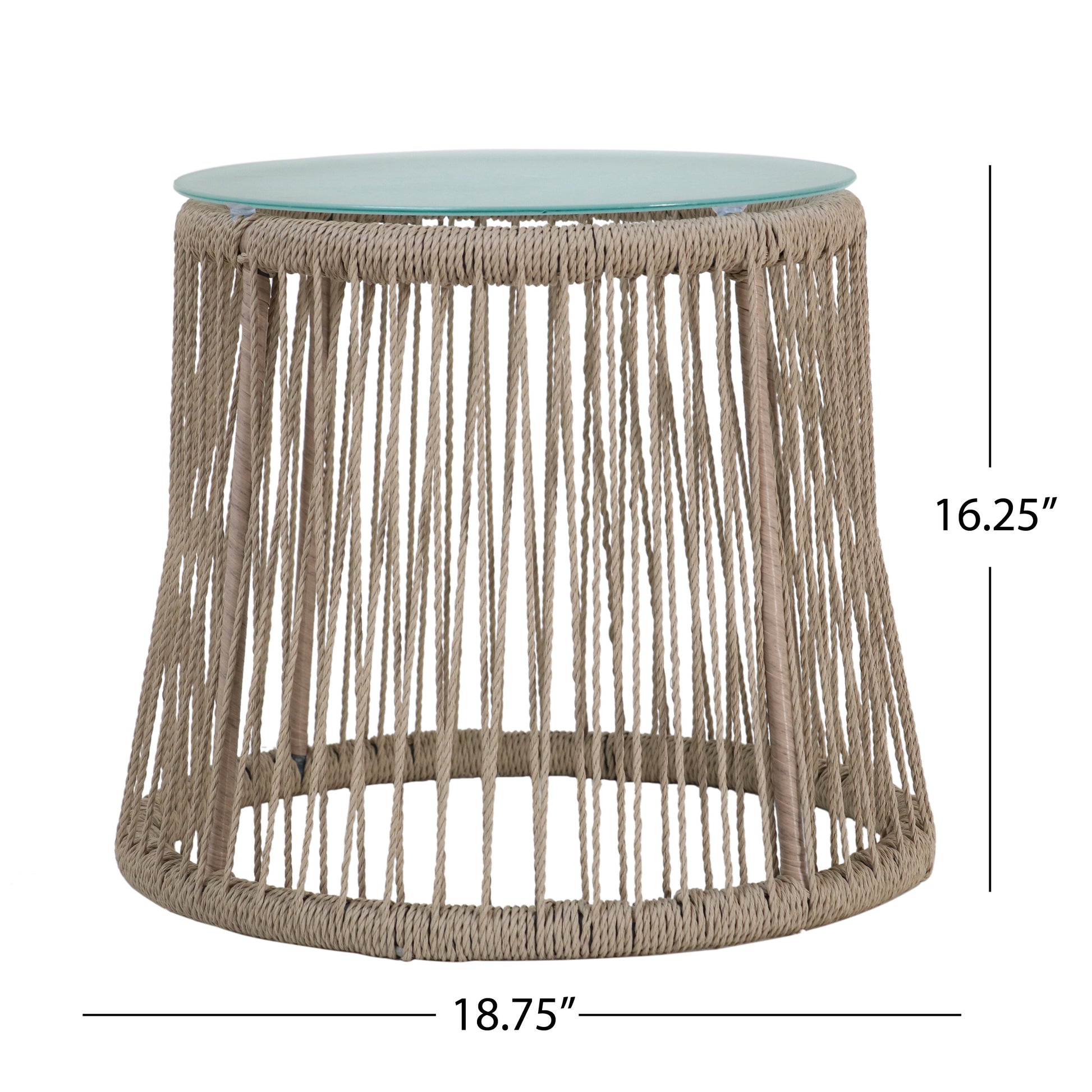 Southport Side Table Brown Woven Rope