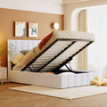 Full Size Upholstered Platform Bed With A Hydraulic Storage System White Old Sku: Lp000111Aak White Upholstered