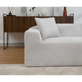Arrived 2 Piece Boucle Cloud Sofa Set, Upholstered Sofa Set, Modern 3 Seater And 2 Seater Sofa With Mdf End Table For Living Room ,Apartment,3 2 Couch,Boucle, Light Gray Light Gray Polyester Primary Living Space Soft Tight Back Modern Square Arms Foam