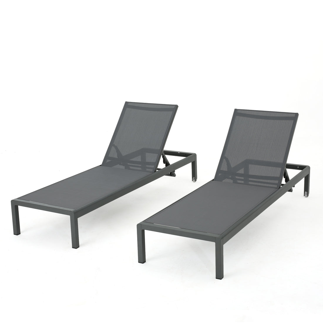 Cape Coral Kd Chaise Lounge Gry Mp2 Set Of 2 Gray Mesh