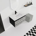 30'' Floating Wall Mounted Bathroom Vanity With Ceramics Sink & Soft Close Cabinet Door, Kd Package Black Bathroom Modern Plywood