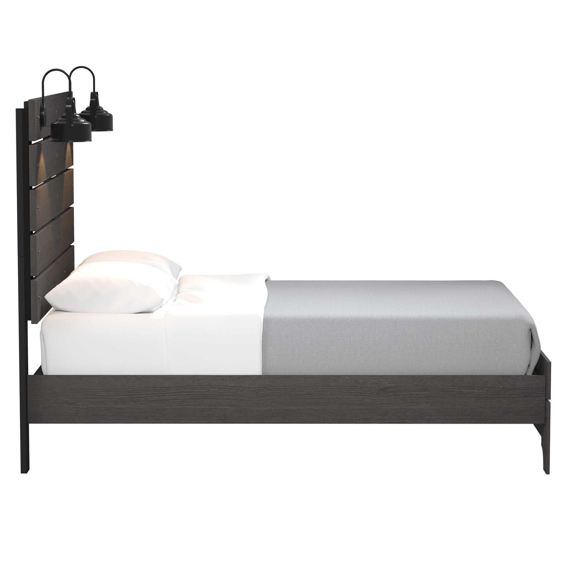 Junipe Brown Full Bed With Lights Full Brown Engineered Wood