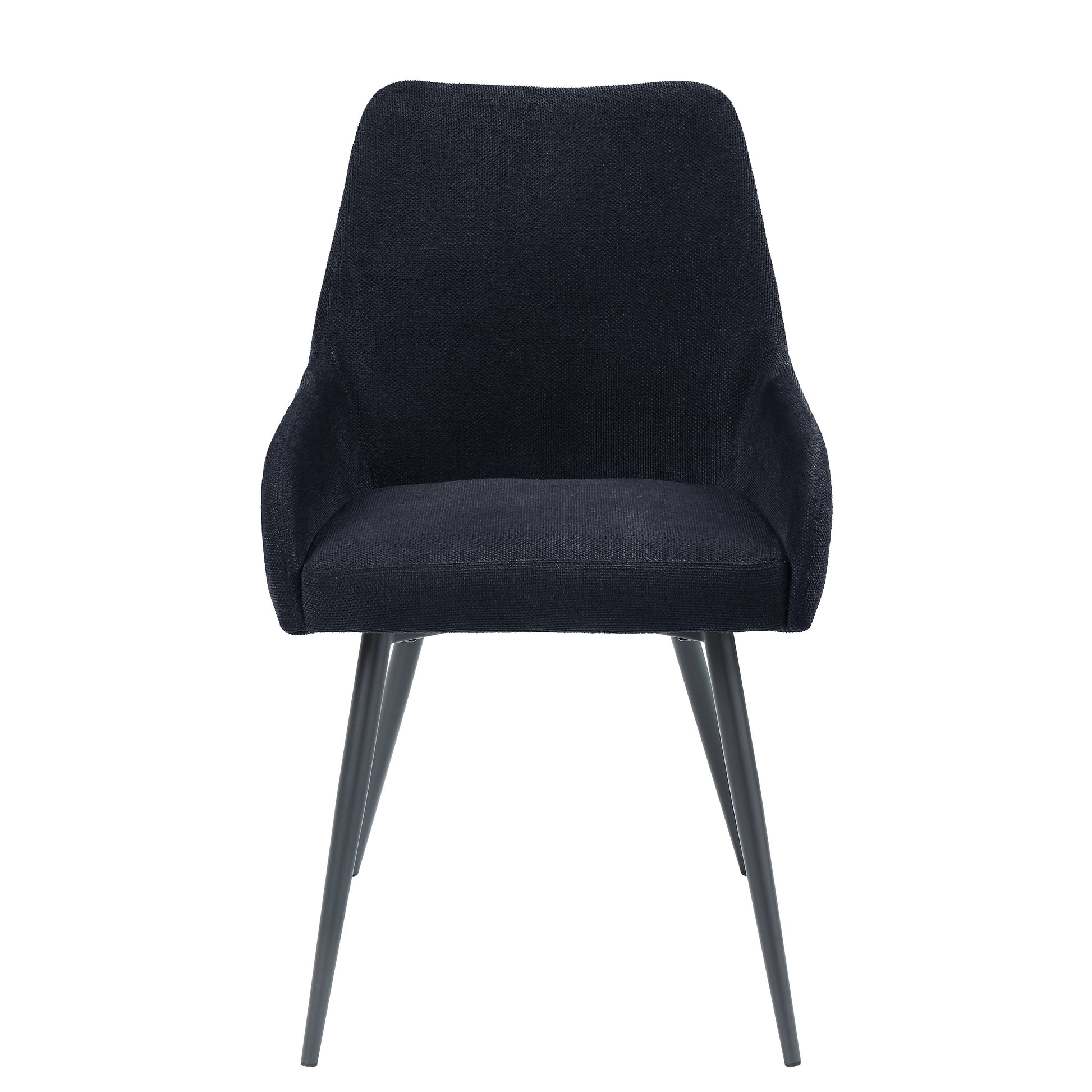 Black Upholstered Side Chair Set Of 2 Solid Black Dining Room Modern Side Chair Solid Back Set Of 2 Wood Fabric