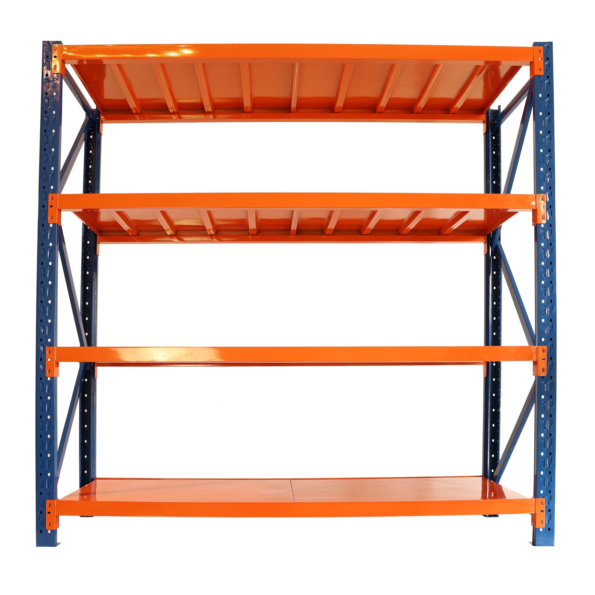 Garage Shelves Heavy Duty 4400 Lbs Garage Storage 4 Levels, Adjustable Metal Shelving Units And Storage, Industrial Shelves Utility Shelves For Commercial Store Tools Gym Blue Abs Steel Q235 Wood Pvc