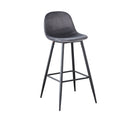 Bar Stools Set Of 2, 30 Inches Velvet Barstool Modern Counter Bar Height Chair With Back, Sturdy Metal Legs & Footrests, Easy Assembly, Island Stool For Kitchen Bar Dark Grey Velvet