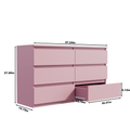 Pink Large 6 Drawers Chest Of Drawer Dressers Table Sliding Pink Drawer 5 Drawers & Above Bedroom Extra Deep Drawers 6 Corner Black Mdf