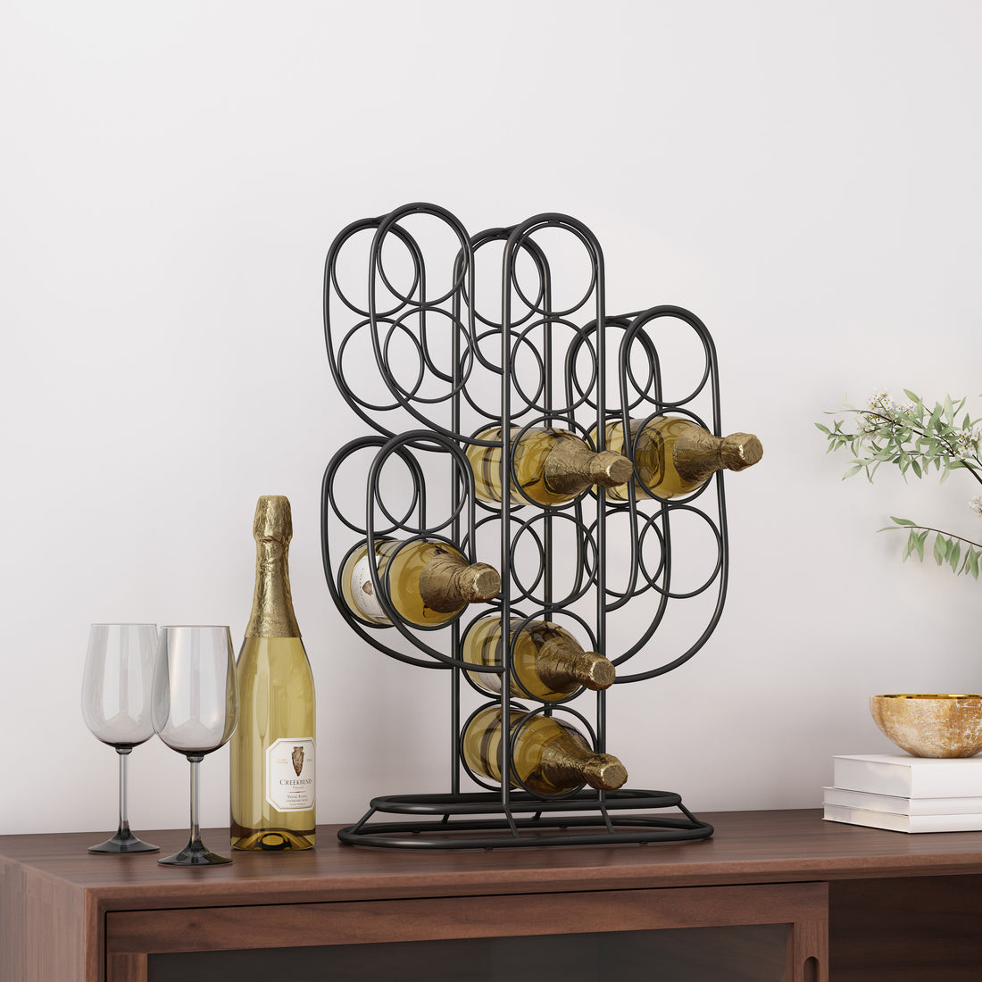 Wine Rack Black Metal