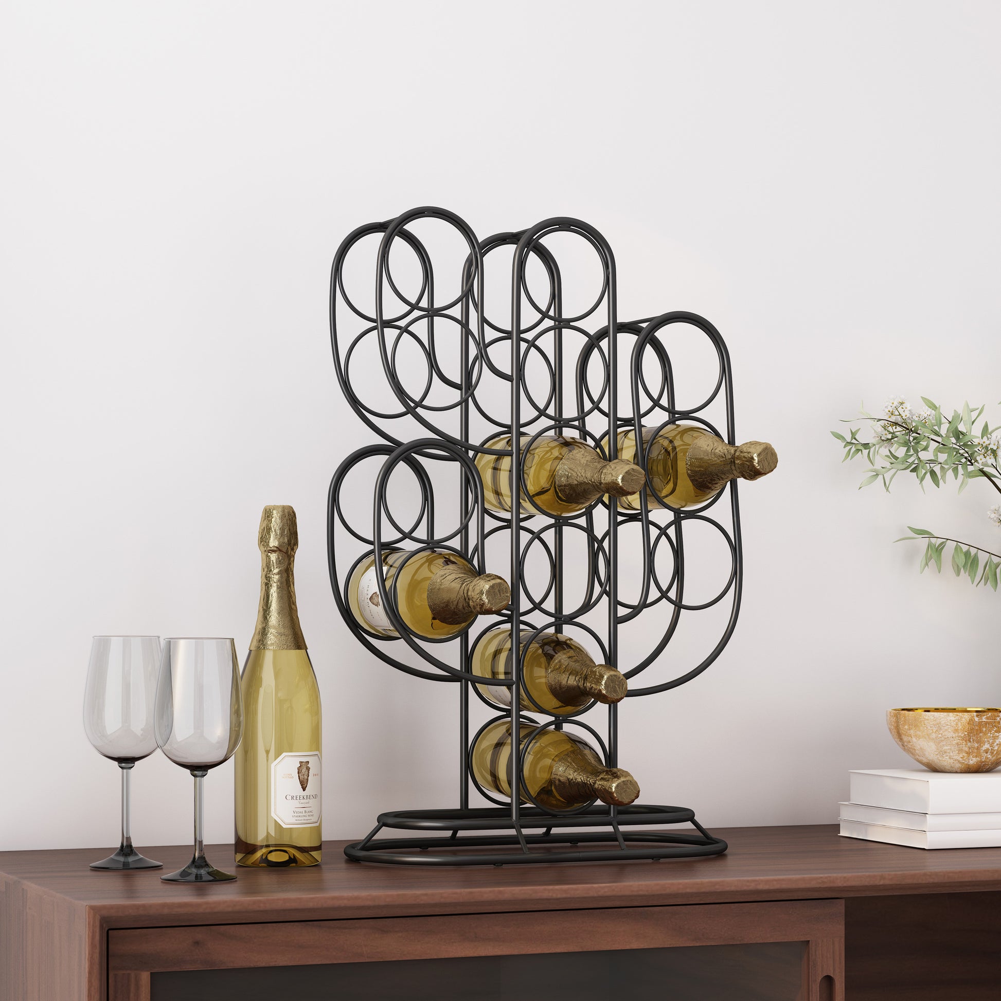 Wine Rack Black Metal