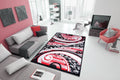 Jersey Area Rugs, Carpets For Livingroom, 7X10 Area Rugs ,1843 Black Red Rectangle 8&10 Black Red Contemporary Abstract Polypropylene