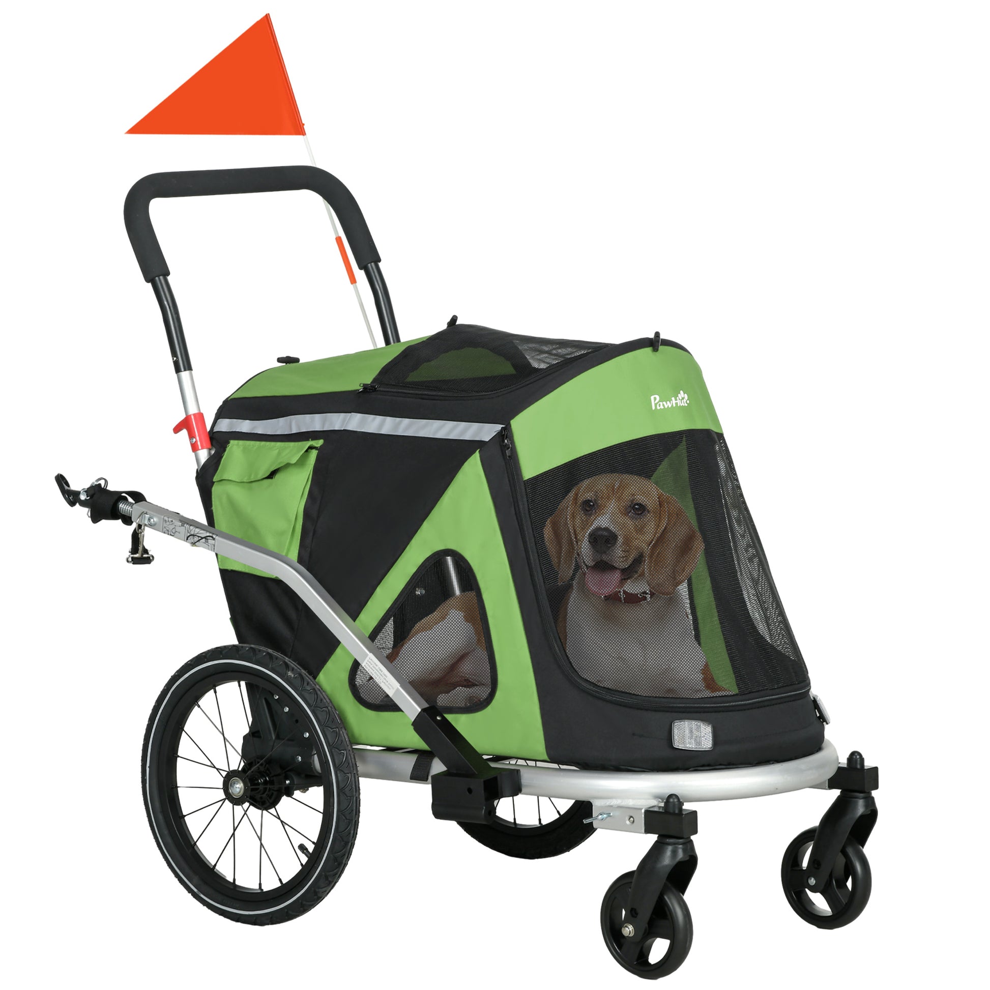 bike dog stroller Aosom 2 In 1 Bike Trailer, Foldable Dog Bike Stroller With Aluminum Fr