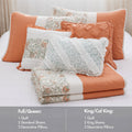 6 Piece Cotton Percale Quilt Set With Throw Pillows Coral Full Queen Full Coral Polyester