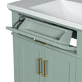 36 Inch Bathroom Vanity With Resin Sink, Modern Bathroom Cabinet In Green, Featuring Two Soft Close Doors And Four Drawers Green Bathroom Solid Wood Mdf Resin