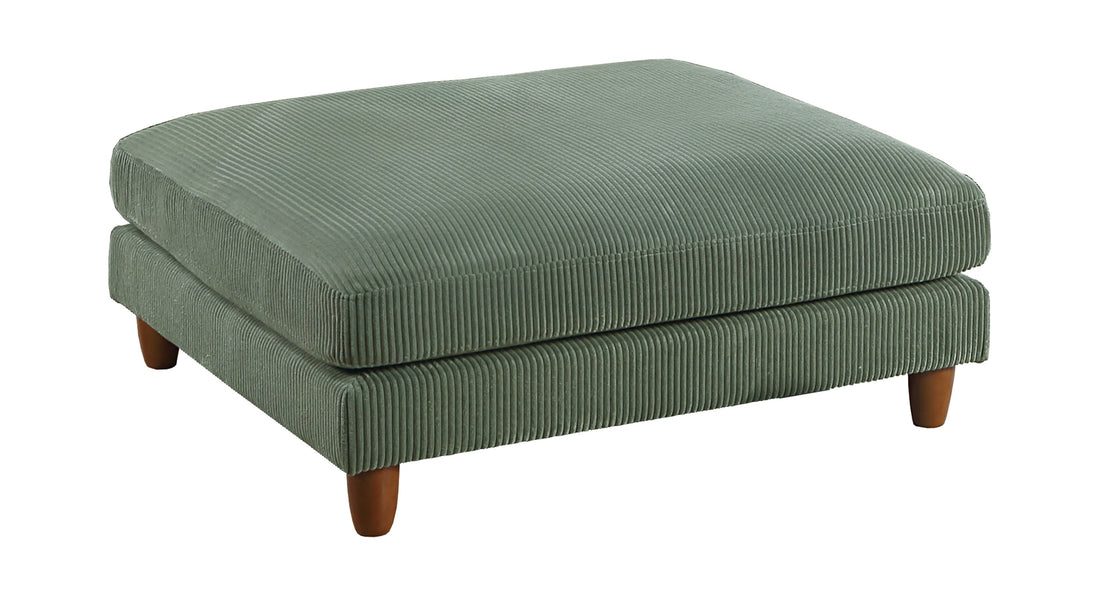 Living Room Furniture 1Pc Cocktail Ottoman Sage Color Corduroy Cushion Extra Large Ottoman Wood Legs Sage Primary Living Space Green Contemporary,Modern Square Corduroy